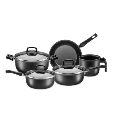 Imagem de Jogo de Panelas 5 Peças Antiaderente Conjunto Safira Grafite MTA