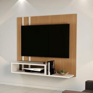 Imagem de Painel De Tv Sala Moderno Ripado Nicho Off White - Drop de Casa