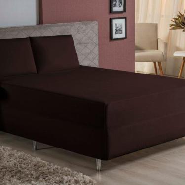 Imagem de Jogo de Cama King Nobre 3 Peças Luva de Box 55cm de Altura Malha 100% 