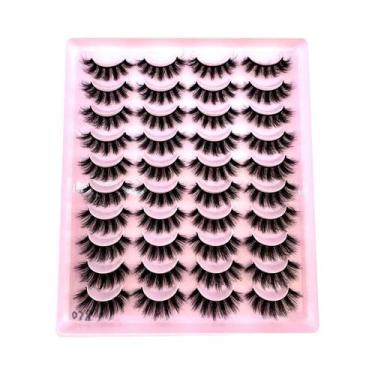 Imagem de Cílios Postiços De Visom Sintético Macios, 20 Pares, Naturais, Longos,