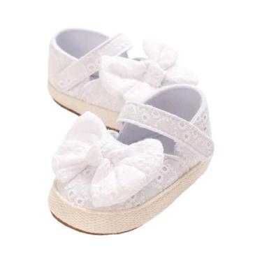 Imagem de Sapatos De Batismo Para Meninas Recém-Nascidas, Brancos, Com Solado De