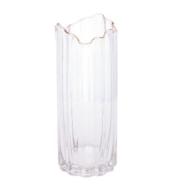 Imagem de Vaso com Borda Dourada Wolff de Vidro 10cm x 25cm