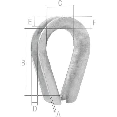 Imagem de Anilha/sapatilho Para Cabo De Aço, 6,35 Mm - 1/4, Vonder Ostenvonder
