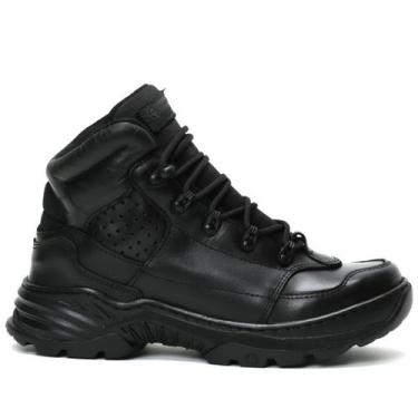 Imagem de Bota coturno preta motociclista moto em couro resistente - Spectrun, P