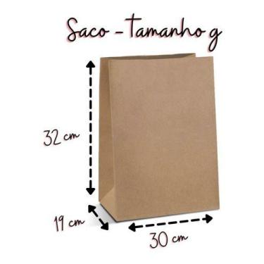 Imagem de 100 Sacos Kraft Delivery Embalagem Tam G 32x30x19 Kit - MLBPEL