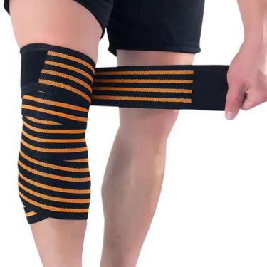 Imagem de Faixa Elástica Compressão para Joelho Joelheira Treino Agachamento LPO