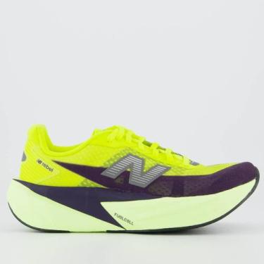 Imagem de Tênis New Balance Fuelcell Rebel V5 Feminino Verde e Roxo, 36