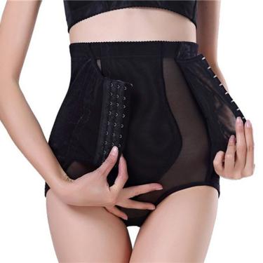 Imagem de Cinta Calcinha Modeladora Aperta Barriga Alta Compressão Flores Preta Tamanho:l