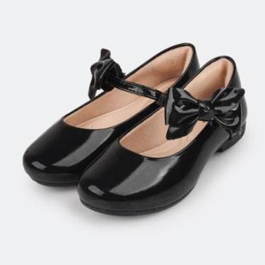 Imagem de Sapatilha Infantil Pampili Angel Laço Removível Verniz Preto-Feminino