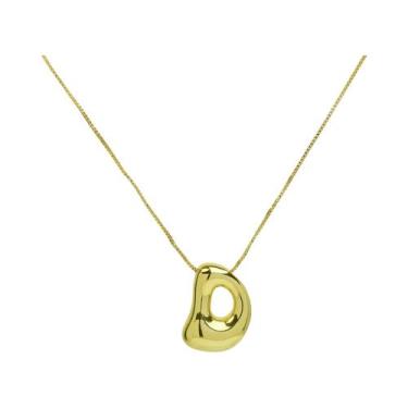 Imagem de Colar Feminino Banhado a Ouro 18k Com Pingente De Letra Inicial Criati