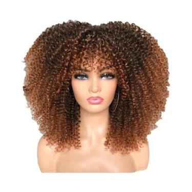 Imagem de Peruca Afro Curly Bob Para Mulheres Negras, Curta De 16 Polegadas Com 