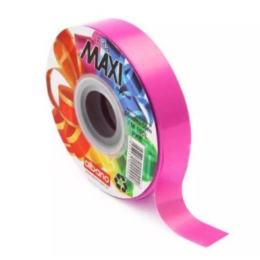Imagem de Fita Decorativa Maxi Albano De Polipropileno 32mm Rolo com 100m,  Pink