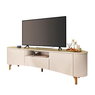 Imagem de Rack Bancada Elara TV até 80” Polegadas Pés Madeira Maciça