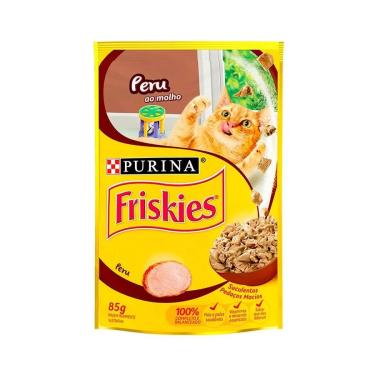 Imagem de Ração Úmida Sachê Friskies para Gatos Adultos Peru ao Molho 85g