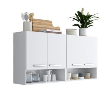 Imagem de Armário Multiuso Modular Cozinha Lavanderia Aéreo 4 Portas Bonatto - M