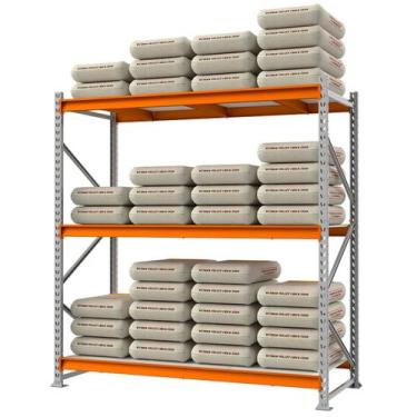 Imagem de Mini Porta Pallet 1 Inicial 200x180x60 3 Niveis 500kg Com Bandeja MDP 