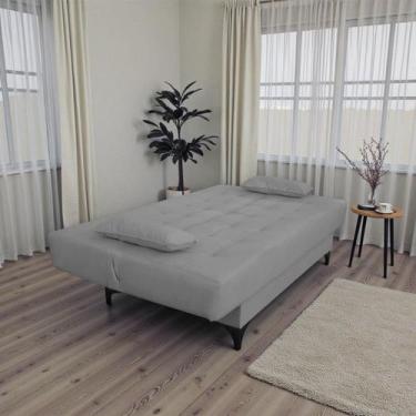 Imagem de Sofá Cama Casal 2 Lugares Bicama Lais Suede 180cm Cinza - Horizonte Mó