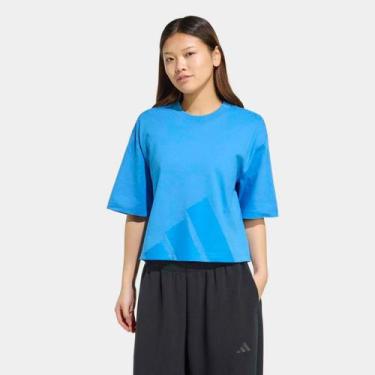 Imagem de Camiseta Adidas Bl Sj Bf T Feminina, Azul, M