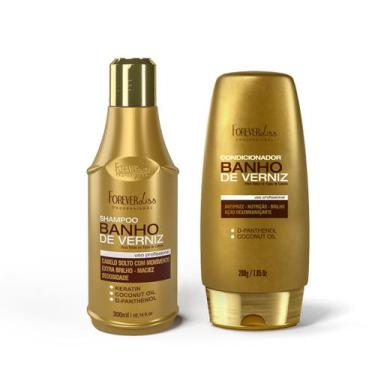 Imagem de Kit Banho De Verniz Com Shampoo E Condicionador Forever Liss