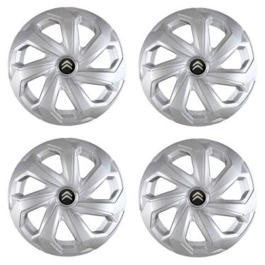 Imagem de Jogo de calota esportiva aro 15 spider prata c3 c4 picasso - Garagem O