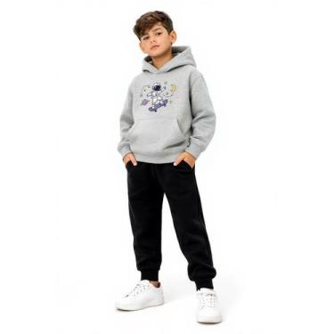 Imagem de Kit Moletom Infantil Astronauta Estampado Conjunto Casaco e Calça Esti