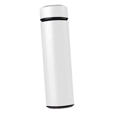 Imagem de Garrafa Térmica Inox 500ml Quente Frio Tampa Branco Nº6 - SMART TECH