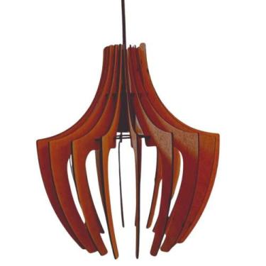 Imagem de Luminária Teto Tipo Pendente Aranha Mdf - Completa Cor: Marrom - LENOB