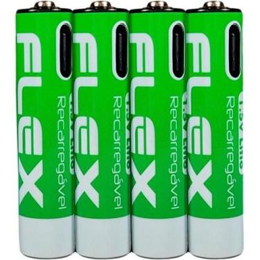 Imagem de Pilha Recarregável AAA 1.5V 1200mAh (C/4 Pilhas) Flex F002