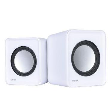 Imagem de Caixa De Som 2.0 Usb 5v 2x 1w Com Controlador De Volume Branca - Vs-01