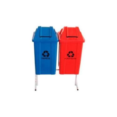 Imagem de Conjunto De Lixeira Para Coleta Seletiva 100 L Jsn - PREMIUM