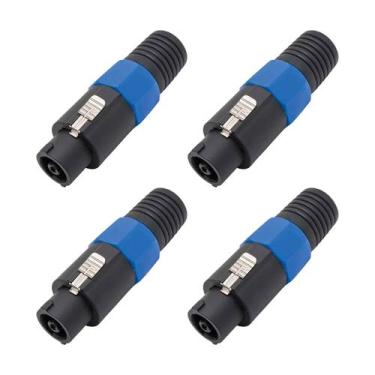 Imagem de Kit 4 Conector Speakon Macho De Linha 4 Vias Profissional PGSP0002 Sto