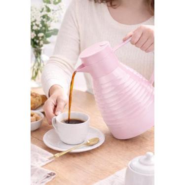Imagem de Garrafa Térmica Capri 1 Litro Rosa Conservação Bebidas Quentes Frias R