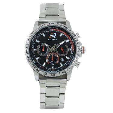 Imagem de Relógio Cronógrafo Masculino Roaris Analógico RR00006 Prata e Preto e Vermelho-Masculino
