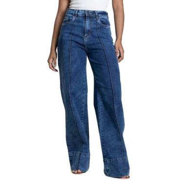 Imagem de Calça Jeans Sawary Wide Leg - 282888 - Azul 38, Azul, 38