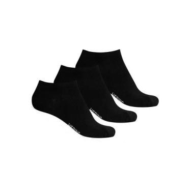 Imagem de Kit Com Três Pares De Meias Cano Curto Unissex - hering, M, Preto