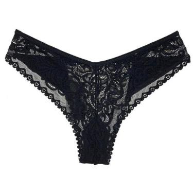 Imagem de Calcinha Nananua Fio Dental Com Renda Feminina, P, Preto