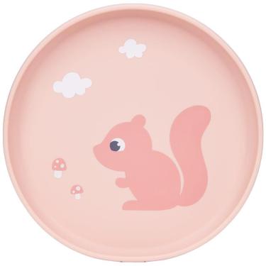 Imagem de Pratinho de Silicone Buba Com Ventosa Cloudy Esquilo Rosa