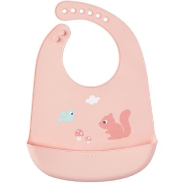 Imagem de Babador Em Silicone Buba Pega Migalhas Cloudy Esquilo Rosa