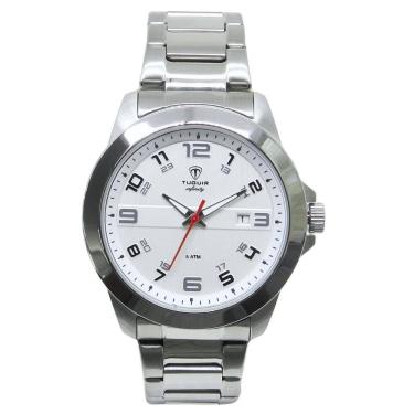 Imagem de Relógio Masculino de Aço Tuguir Analógico Infinity 9169D Prata e Branco