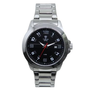 Imagem de Relógio Masculino de Aço Tuguir Analógico Infinity 9169D Prata e Preto