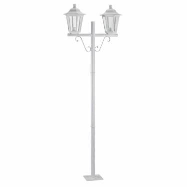 Imagem de Kit 6 Postes Luminária Branco Tubo Alumínio Jardim 1,61m E27 Termoplástico Lente Transp...