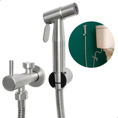 Imagem de Ducha Higienica Escovada Inox 304 Registro Com Derivação Duas Saídas D
