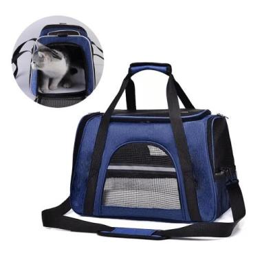 Imagem de Bolsa Mala De Luxo Transporte Pet Cães E Gatos Avião Carro Passeio Até