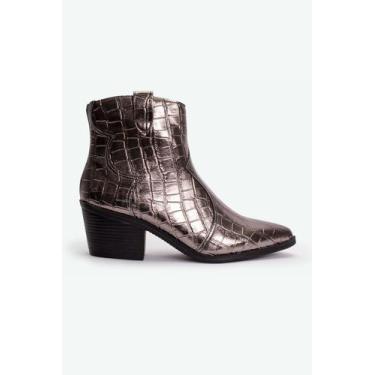 Imagem de Bota western croco metalizado lucy - Suzana Santos, 35, Prata
