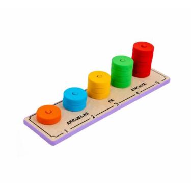 Imagem de Arruelas de 1 a 5 Brinquedo Pedagógico Educativo em MDF - TRALALA