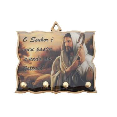 Imagem de Porta Chaves O Senhor é Meu Pastor - 11x15 cm - Santinhos do Brasil