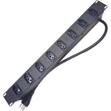 Imagem de Régua 8 Tomadas Espaçadas Reforçada 20a Caixa Metal Padrão 19 Cftv Ext