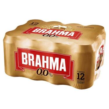Imagem de Cerveja Brahma Zero Descartável Lata 350ml - c/ 12