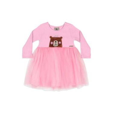 Imagem de Vestido Bebê Ribana Tule Forro Quimby, Rosa