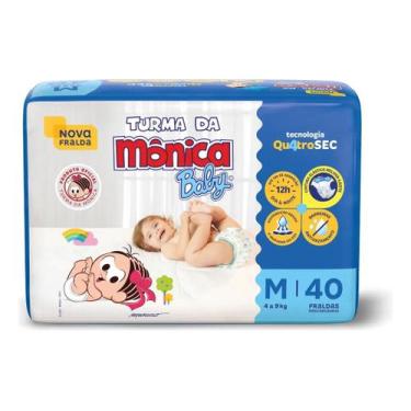 Imagem de Fralda Infantil Turma da Mônica Baby M 40 unidades